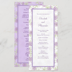 Lavender Purple Rose Wedding Programs Menu