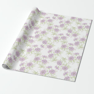 Lavender Purple Rose Wedding Wrapping Paper