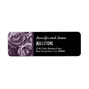 Lavender Purple Roses Modern Lettering