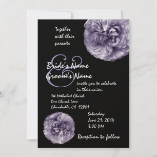 LAVENDER PURPLE Roses Wedding Invitation