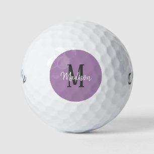 Lavender Purple Script Monogram Name Ladies Golf Balls