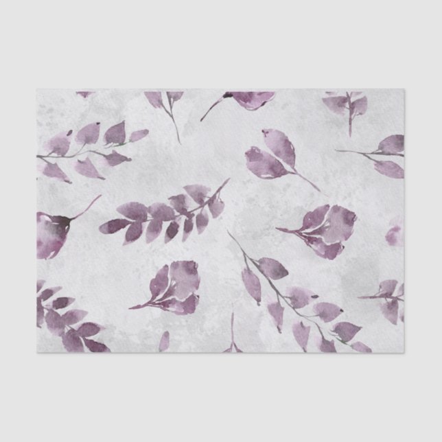 Lavender Purple Simple Floral Watercolor Design Tissue Paper (Front)