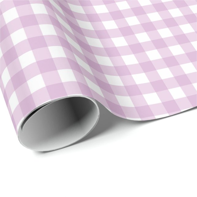 Lavender Purple Simple Plaid Wrapping Paper (Roll Corner)