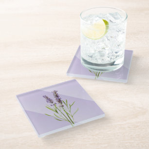 Lavender Purple Soft and Elegant Glass Coaster