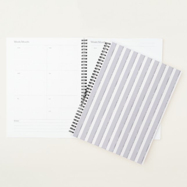 Lavender Purple Sparkle Glitter Stripes   Planner (Display)