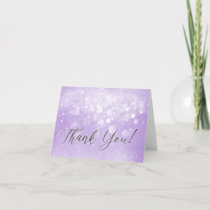Lavender Purple Sparkle Thank You Card