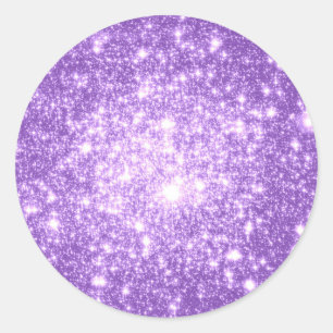 Lavender Purple Stars Classic Round Sticker