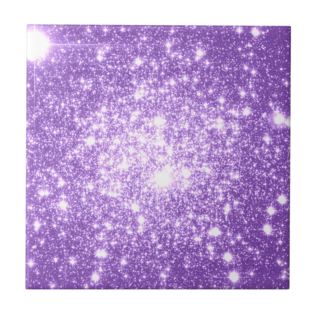 Lavender Purple Stars Tile (Front)