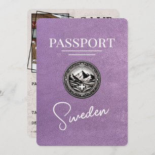 Lavender Purple Sweden Passport Save The Date