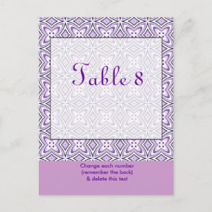 Lavender Purple Table Number Postcard