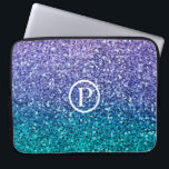 Lavender Purple & Teal Aqua Green Sparkly Glitter Laptop Sleeve<br><div class="desc">Custom design</div>