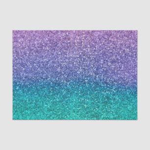 Lavender Purple & Teal Aqua Green Sparkly Party Tissue Paper