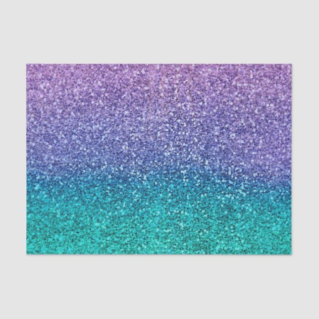Lavender Purple & Teal Aqua Green Sparkly Party Tissue Paper (Front)