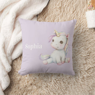 Lavender Purple Unicorn Personalised Cushion