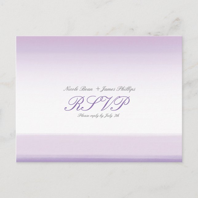 Lavender Purple Watercolor RSVP Wedding Postcard (Front)