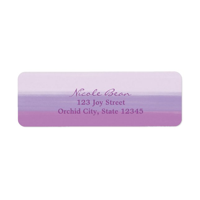 Lavender Purple Watercolor Wedding Address Labels (Front)