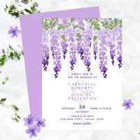 Lavender Purple Watercolor Wisteria Wedding