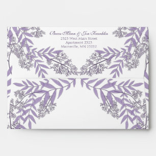 Lavender Purple Wedding Botanical Envelope