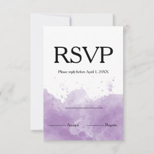 Lavender Purple wedding design in watercolor RSVP Card