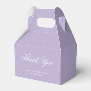 Lavender Purple Wedding Simple Script Thank You Favour Box