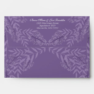Lavender Purple Wedding Vintage Botanical Envelope
