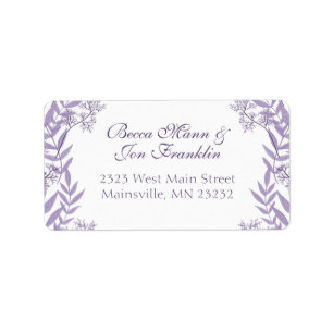 Lavender Purple Wedding Vintage Botanical Label