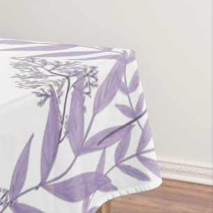 Lavender Purple Wedding Vintage Botanical Tablecloth
