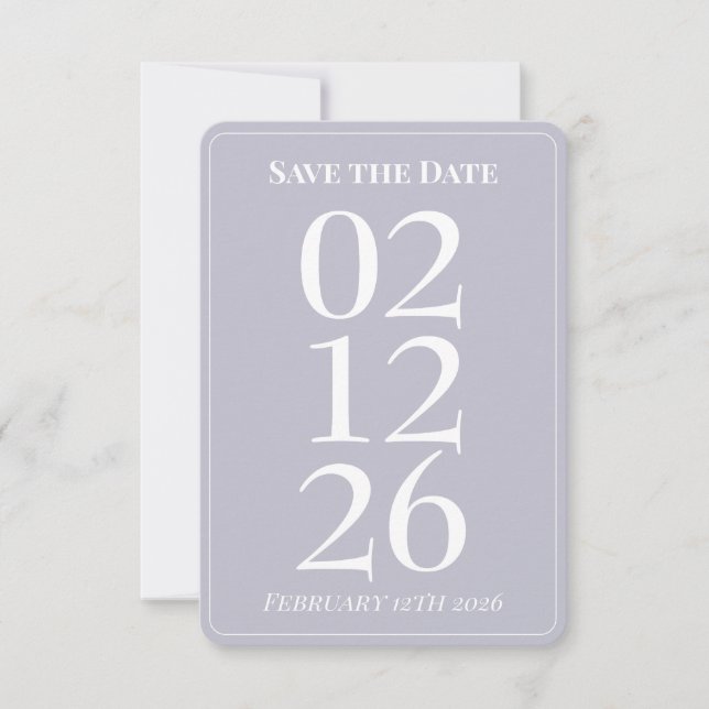 Lavender Purple Whimsical Wedding Save the Date Invitation (Front)