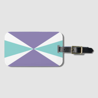 Lavender Purple White Aqua Teal Pop Starburst Luggage Tag