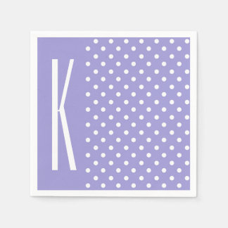 Lavender Purple & White Polka Dots Napkin