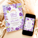 Lavender purple wild flowers Sweet 16 birthday Invitation<br><div class="desc">Our Garden Romance Floral Invitation sets the perfect tone for a soft lavender pastel and purple Sweet 16 birthday invitation. Featuring delicate watercolor purple florals and romantic details. Featuring deep purples and lavender hand painted floral watercolor, greenery and an elegant brush script with a faux gold glitter crown princess tiara....</div>