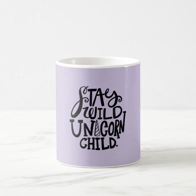 Lavender Purple Wild Unicorn Coffee Mug (Center)