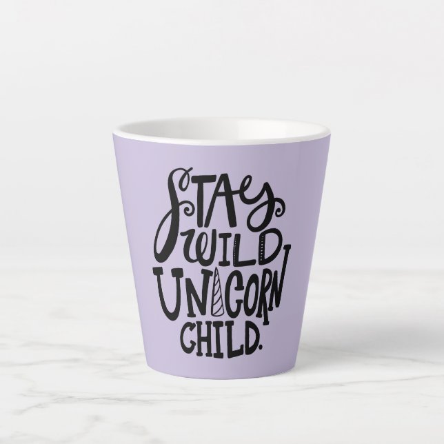 Lavender Purple Wild Unicorn Latte Mug (Front)