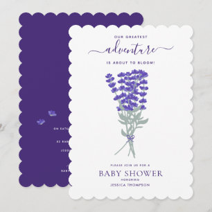 Lavender Purple Wildflower Floral Baby Shower Invitation