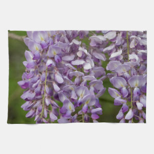 Lavender Purple Wisteria Wildflower Vine Tea Towel