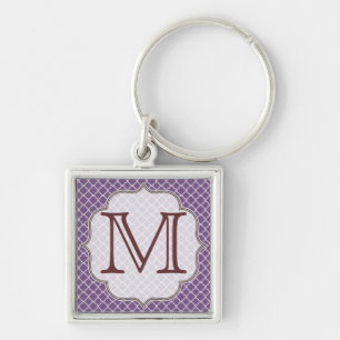 Lavender Quarterfoil Latti Monogram Key Chain