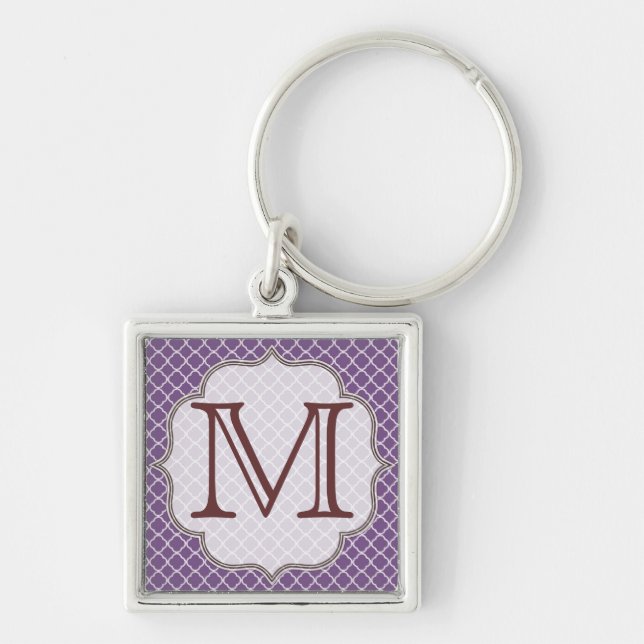 Lavender Quarterfoil Latti Monogram Key Chain (Front)