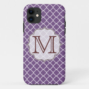 Lavender Quarterfoil Monogram IPHONE 5 Case