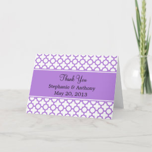 Lavender Quatrefoil Pattern Thank You