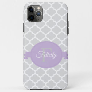 Lavender Quatrefoil Personalised Case-Mate iPhone Case