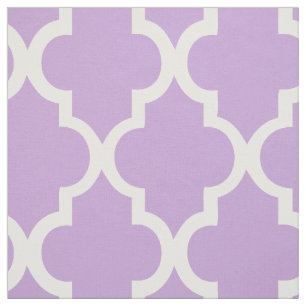 Lavender Quatrefoil Tiles Pattern Fabric