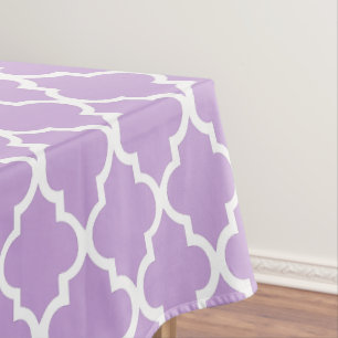 Lavender Quatrefoil Tiles Pattern Tablecloth