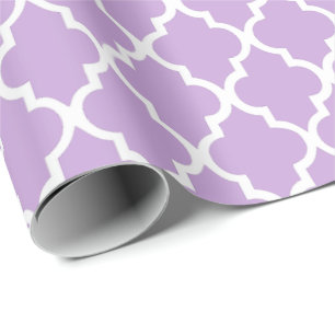 Lavender Quatrefoil Tiles Pattern Wrapping Paper