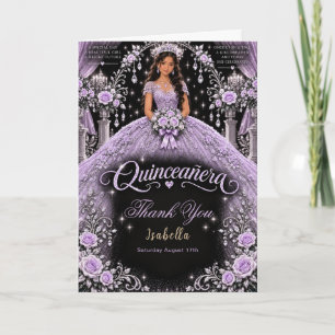Lavender Quinceañera Magic Thank You Card