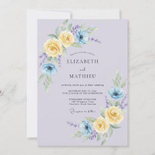 Lavender Radiant Spring Floral Wedding Invitation