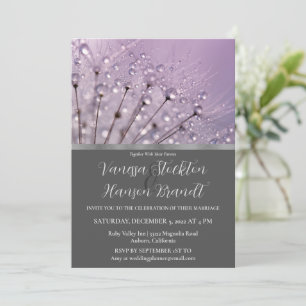 Lavender Raindrops Wedding Invitation