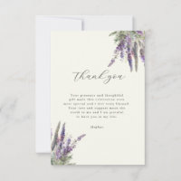 Lavender Regal Floral Bridal Shower Thank You Card