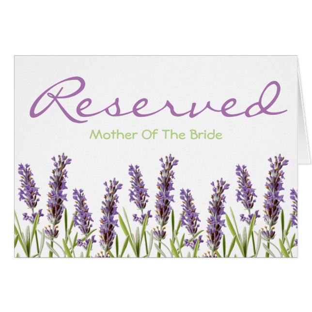 Lavender Reserved Seat Wedding Sign (Front Horizontal)