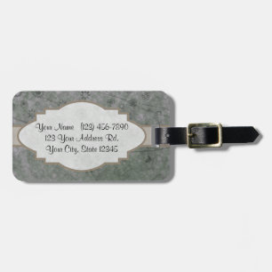 Lavender Retro Floral Abstract Nameplate Luggage Tag