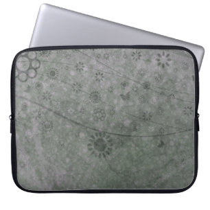 Lavender Retro Flowers and Butterflies Abstract Laptop Sleeve